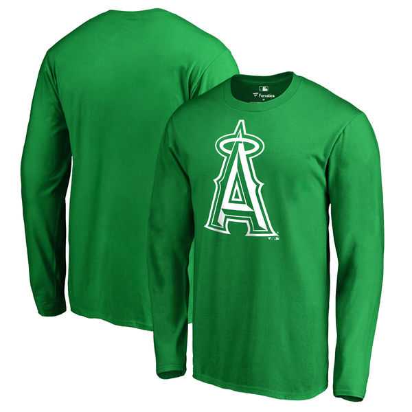 Men's Los Angeles Angels of Anaheim Fanatics Branded Kelly Green St. Patrick's Day White Logo Long Sleeve T-Shirt,We sell and wholesale Men's Los Angeles Angels of Anaheim Fanatics Branded Kelly Green St. Patrick's Day White Logo Long Sleeve T-Shirt on line form chian!